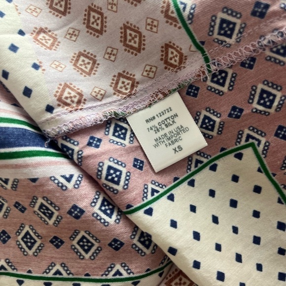 Xirena Karolina DressTie Asymmetric Hem Patchwork Calico Handkerchief XS 1226 - Picture 7 of 7